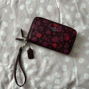 Coach double zip wristlet wallet